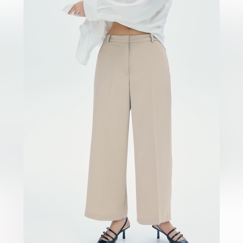 H&M Wide Leg Twill Pants - Picture 2 of 7